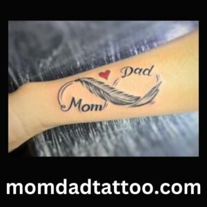 Mom Dad Heart Tattoo on Arm