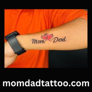 Mom Dad Hearts tattoo on Arm, mom dad tattoo