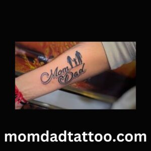 Mom Dad walk with Son Tattoo on Arm, mom dad tattoo